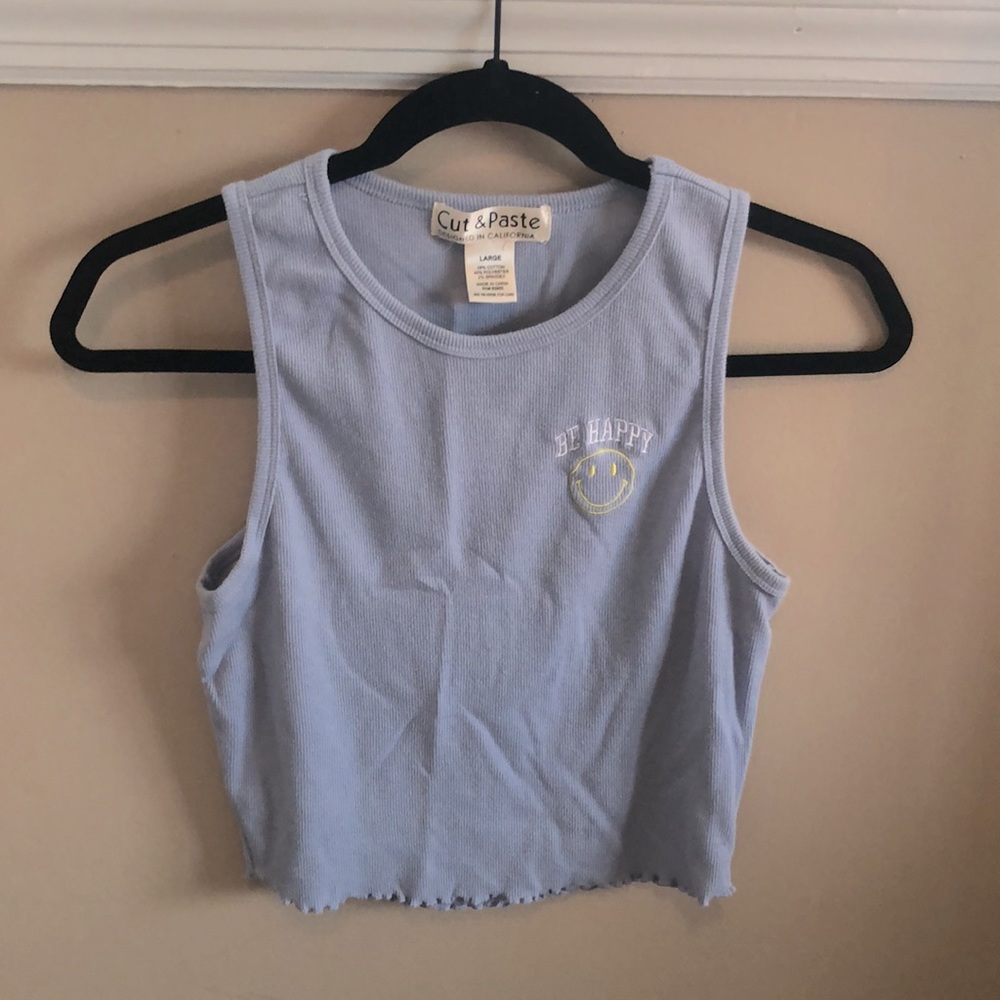 Light Blue Ribbed Tank